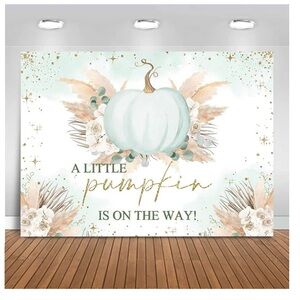 Boho A Little Pumpkin is On The Way backdrop,5x 7,Photography Background Baby